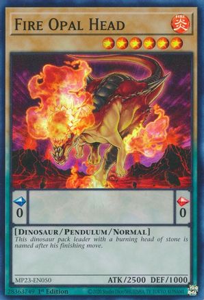 Fire Opal Head (Super Rare) (MP23-EN050) - 25th Anniversary Tin: Dueling Heroes Mega Pack 1st Edition