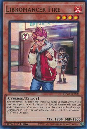 Libromancer Fire (Ultra Rare) (MP23-EN058) - 25th Anniversary Tin: Dueling Heroes Mega Pack 1st Edition