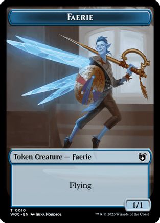 Faerie // Saproling Double-Sided Token (WOC-10 // 15) [Commander: Wilds of Eldraine]