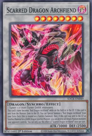 Scarred Dragon Archfiend (Super Rare) (SDCK-EN049) - Structure Deck: The Crimson King 1st Edition