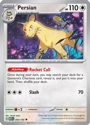 Persian (053/165) [SV Scarlet & Violet 151] - Uncommon