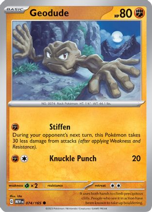 Geodude (074/165) [SV Scarlet & Violet 151] Reverse Holofoil - Common