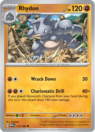 Rhydon (112/165) [SV Scarlet & Violet 151] - Uncommon