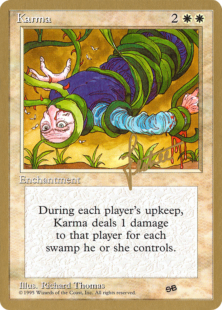 Karma - 1996 Bertrand Lestree (4ED) (SB) (WCD-BL32SB) [Pro Tour Collector Set]