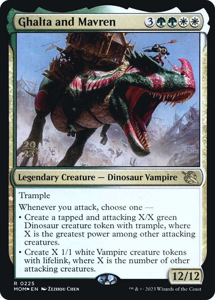 Ghalta and Mavren (PRE-225) [March of the Machine Promos] Foil