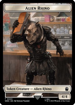 Alien Rhino // Clue (0021) Double-Sided Token (WHO-3 // 21) [Universes Beyond: Doctor Who] Foil