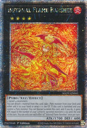 Infernal Flame Banshee (Quarter Century Secret Rare) (AGOV-EN043) - Age of Overlord 1st Edition