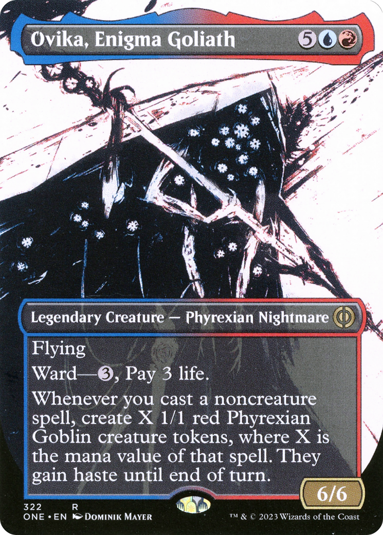 Ovika, Enigma Goliath (Showcase) (ONE-322) (Borderless) [Phyrexia: All Will Be One] Foil