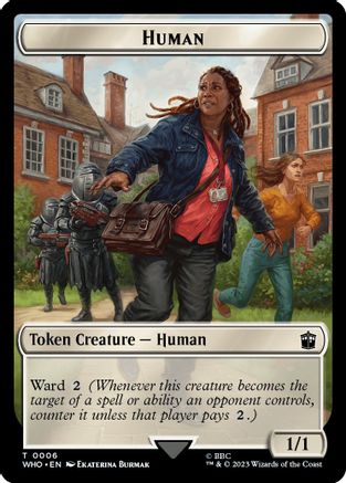 Human (0006) // Clue (0022) Double-Sided Token (WHO-6 // 22) [Universes Beyond: Doctor Who] Foil