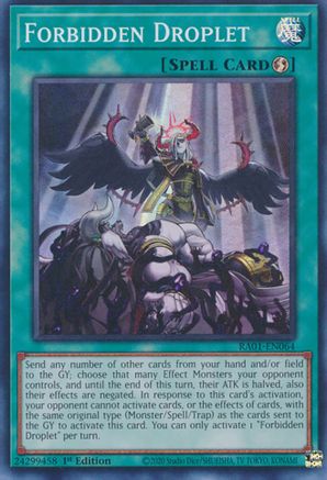 Forbidden Droplet (Super Rare) (RA01-EN064) - 25th Anniversary Rarity Collection 1st Edition
