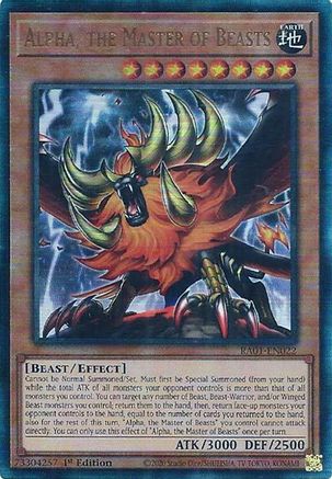 Alpha, the Master of Beasts (Prismatic Ultimate Rare) (RA01-EN022) - 25th Anniversary Rarity Collection 1st Edition