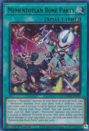 Mementotlan Bone Party (Ultra Rare) (VASM-EN009) - Valiant Smashers 1st Edition