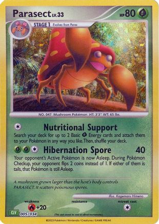 Parasect (005/034) [Trading Card Game Classic] Holofoil - Classic Collection