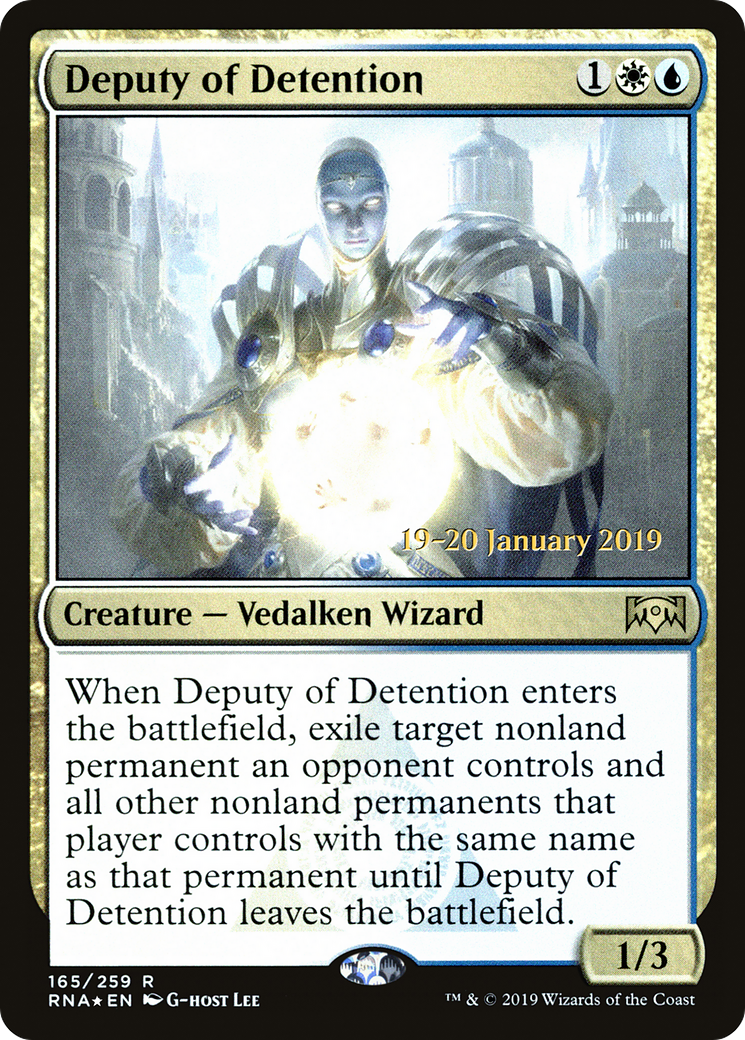 Deputy of Detention (PRE-165) [Ravnica Allegiance Promos] Foil