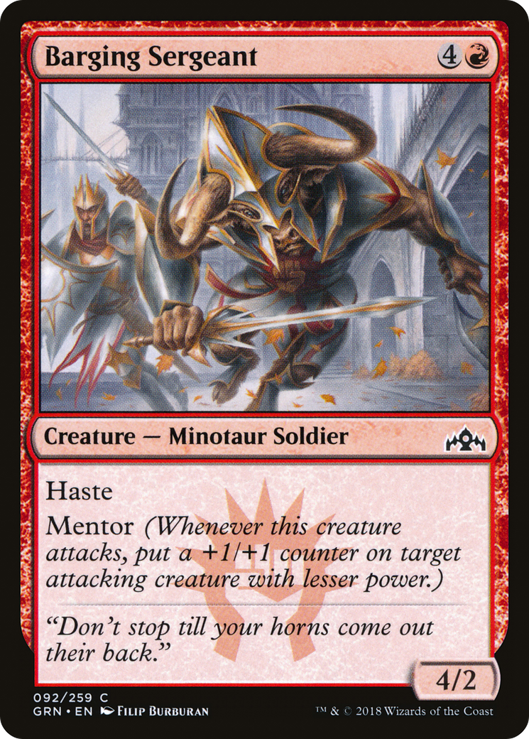Barging Sergeant (GRN-092) [Guilds of Ravnica]