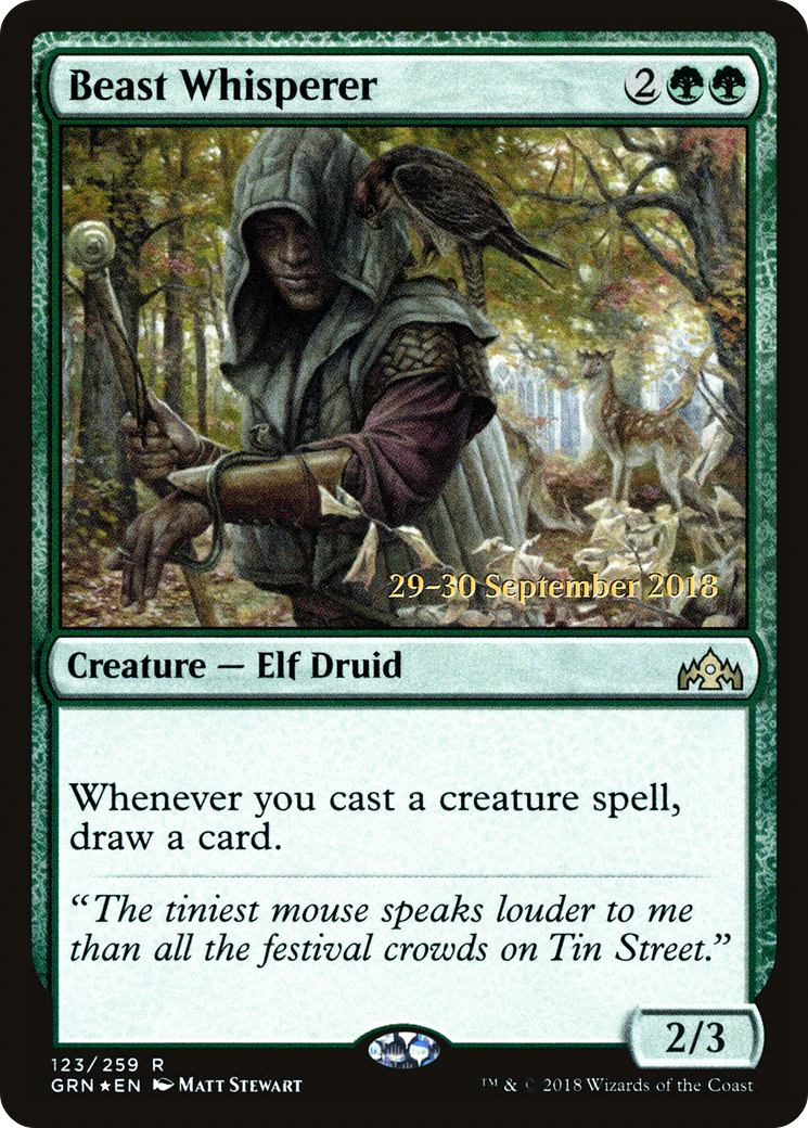 Beast Whisperer (PRE-123) [Guilds of Ravnica Promos] Foil