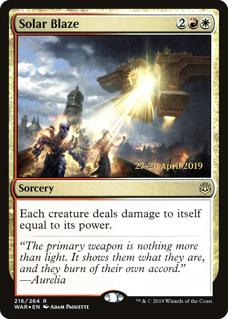 Solar Blaze (PRE-216) [War of the Spark Promos] Foil