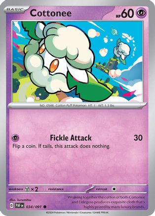 Cottonee (034/091) [SV Paldean Fates] - Common
