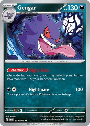 Gengar (057/091) [SV Paldean Fates] - Uncommon