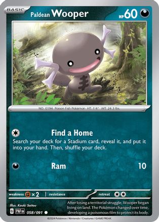 Paldean Wooper (058/091) [SV Paldean Fates] - Common