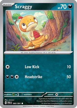 Scraggy (060/091) [SV Paldean Fates] Reverse Holofoil - Common