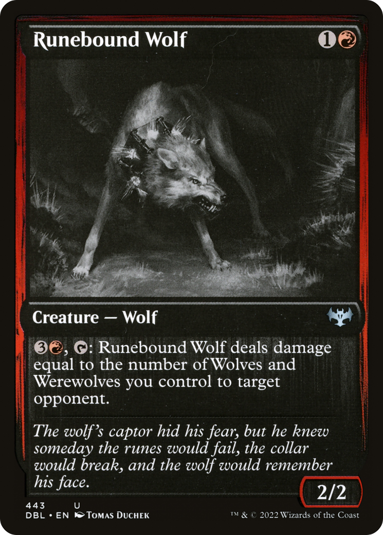 Runebound Wolf (DBL-443) [Innistrad: Double Feature] Foil