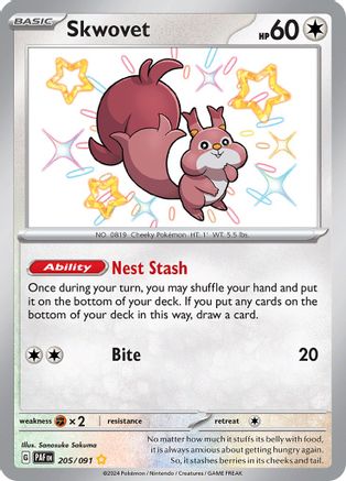 Skwovet (205/091) [SV Paldean Fates] Holofoil - Shiny Rare