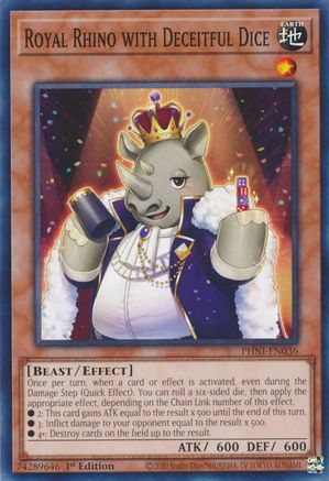 Royal Rhino with Deceitful Dice (Common) (PHNI-EN036) - Phantom Nightmare 1st Edition