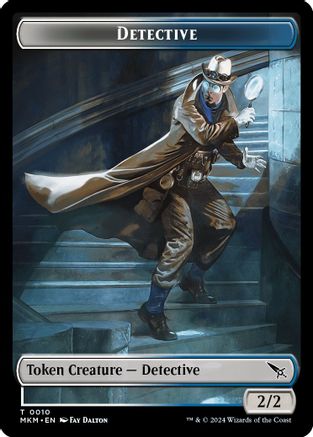 Detective // Human Double-Sided Token (MKM-10 // 2) [Murders at Karlov Manor] Foil