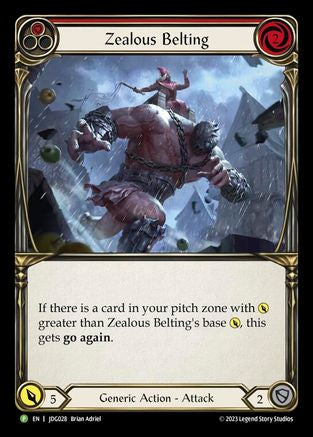 Zealous Belting (Red) - JDG028 (JDG028) - Flesh and Blood: Promo Cards Cold Foil