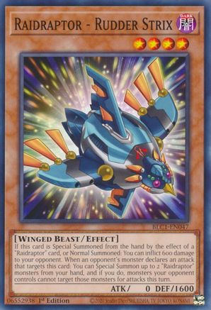 Raidraptor - Rudder Strix (Common) (BLC1-EN047) - Battles of Legend: Chapter 1 1st Edition