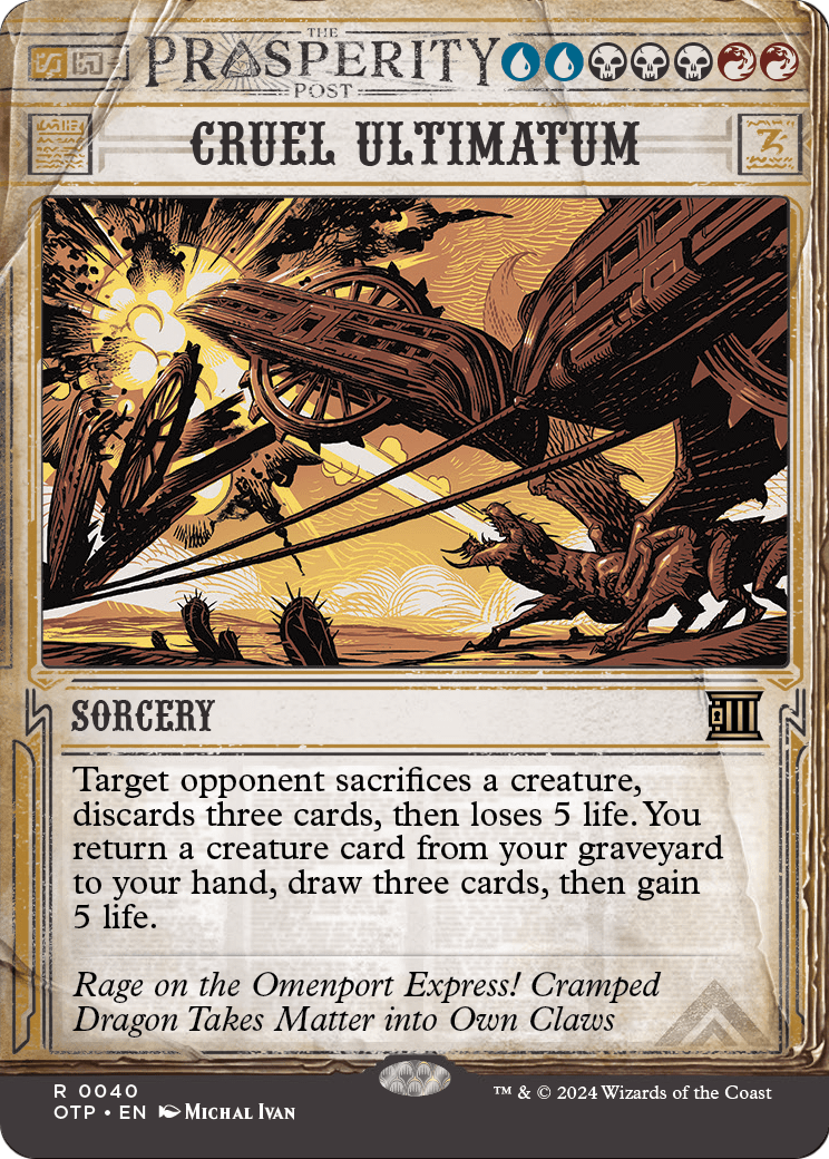 Cruel Ultimatum (OTP-040) (Showcase) (Borderless) [Breaking News] Foil