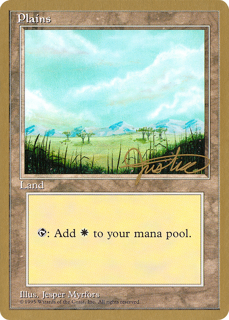 Plains (B) - 1996 Mark Justice (4ED) [Pro Tour Collector Set]