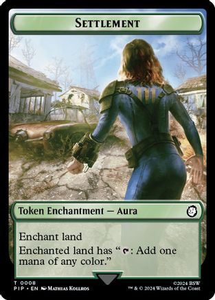 Settlement // Human Soldier Double-Sided Token (PIP-8 // 3) [Universes Beyond: Fallout]