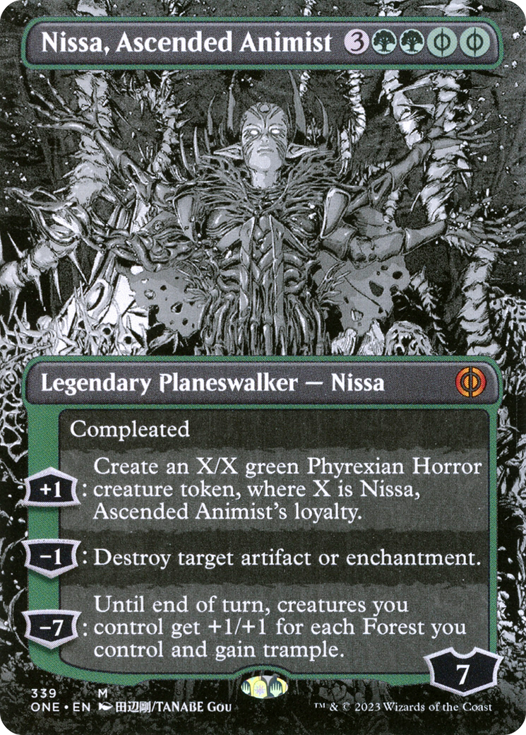 Nissa, Ascended Animist (Borderless) (ONE-339) (Showcase) [Phyrexia: All Will Be One]