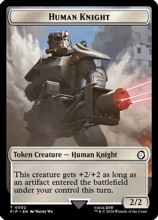 Human Knight // Food (0014) Double-Sided Token (PIP-2 // 14) [Universes Beyond: Fallout]