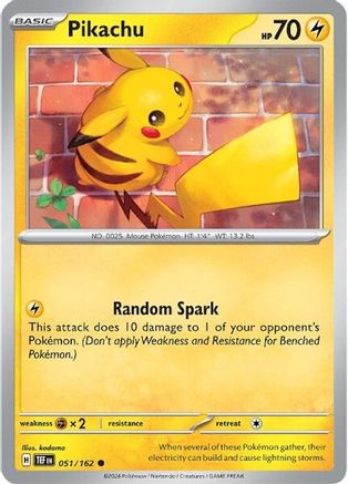 Pikachu (051/162) [SV05 Temporal Forces] Reverse Holofoil - Common