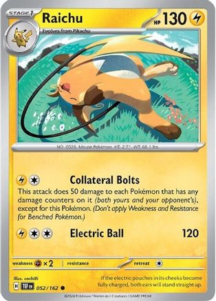 Raichu (052/162) [SV05 Temporal Forces] Reverse Holofoil - Common