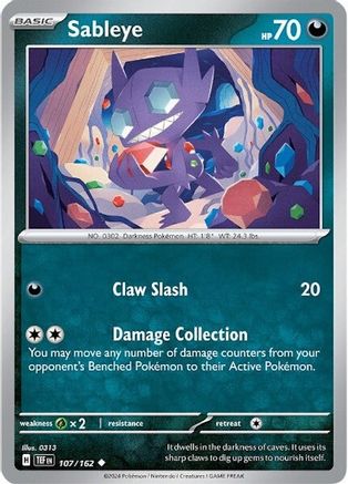 Sableye (107/162) [SV05 Temporal Forces] Reverse Holofoil - Uncommon