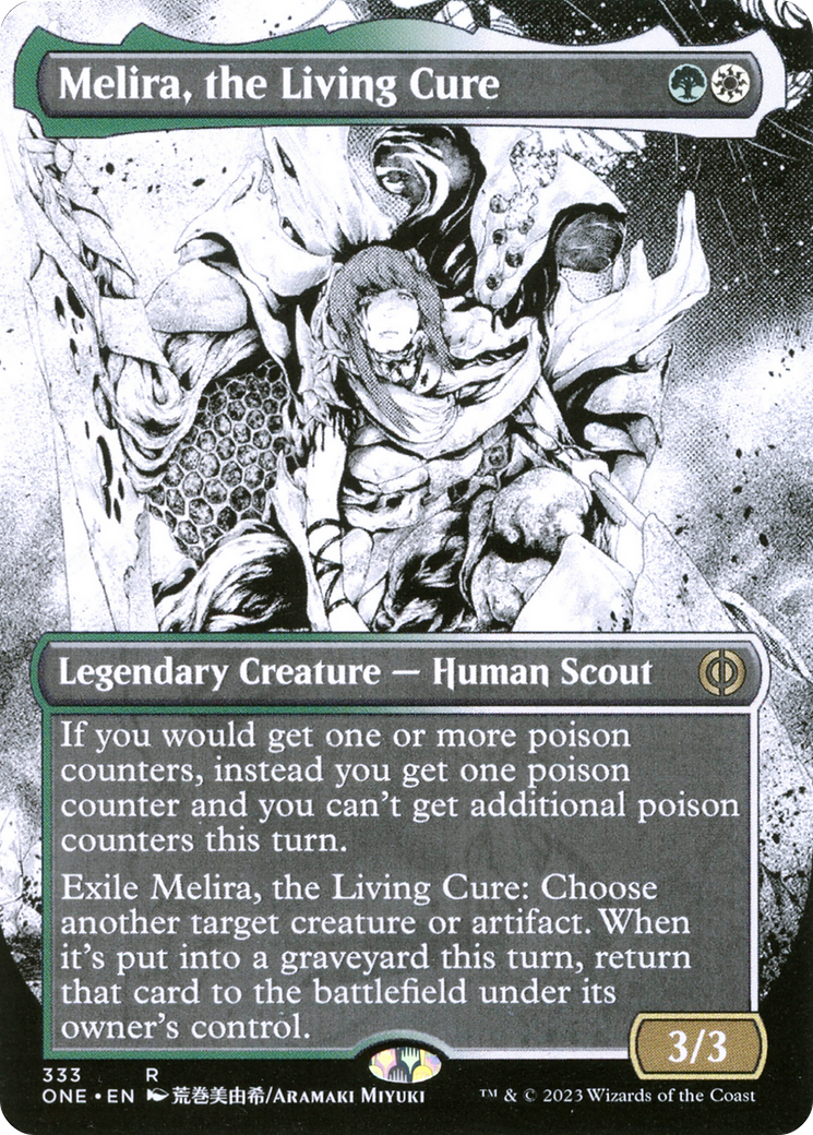 Melira, the Living Cure (Borderless) (ONE-333) (Showcase) [Phyrexia: All Will Be One] Foil