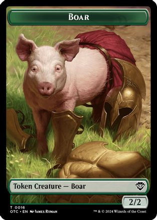 Boar // Manifest Double-Sided Token (OTC-16 // 28) [Commander: Outlaws of Thunder Junction]