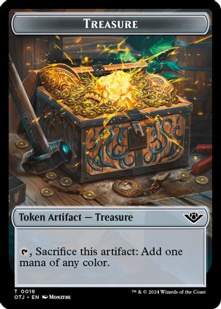 Treasure // Angel Double-Sided Token (OTJ-18 // 2) [Outlaws of Thunder Junction] Foil