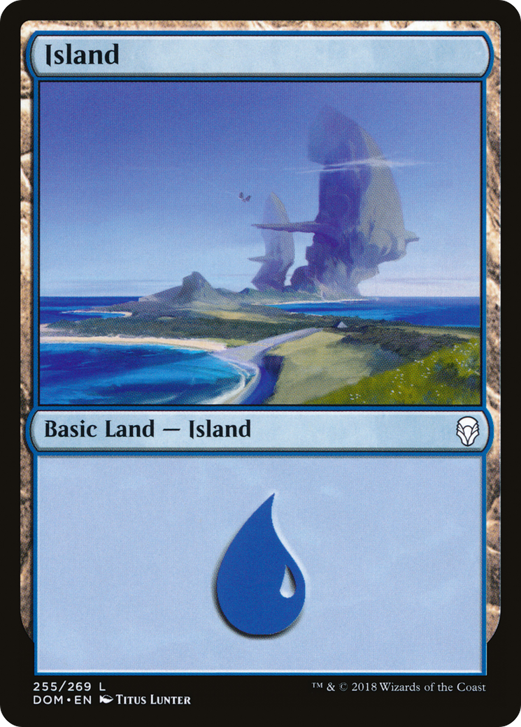 Island (DOM-255) [Dominaria] Foil