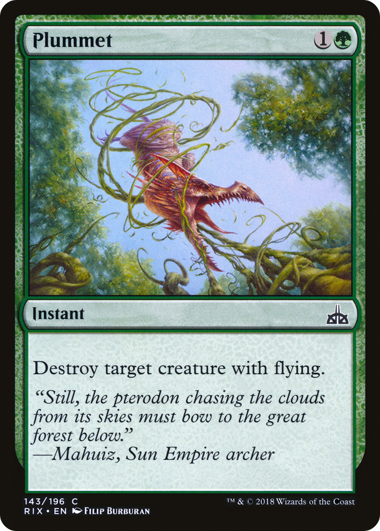 Plummet (RIX-143) [Rivals of Ixalan] Foil