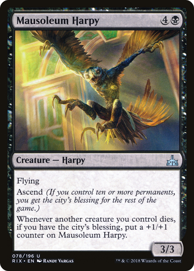 Mausoleum Harpy (RIX-078) [Rivals of Ixalan]