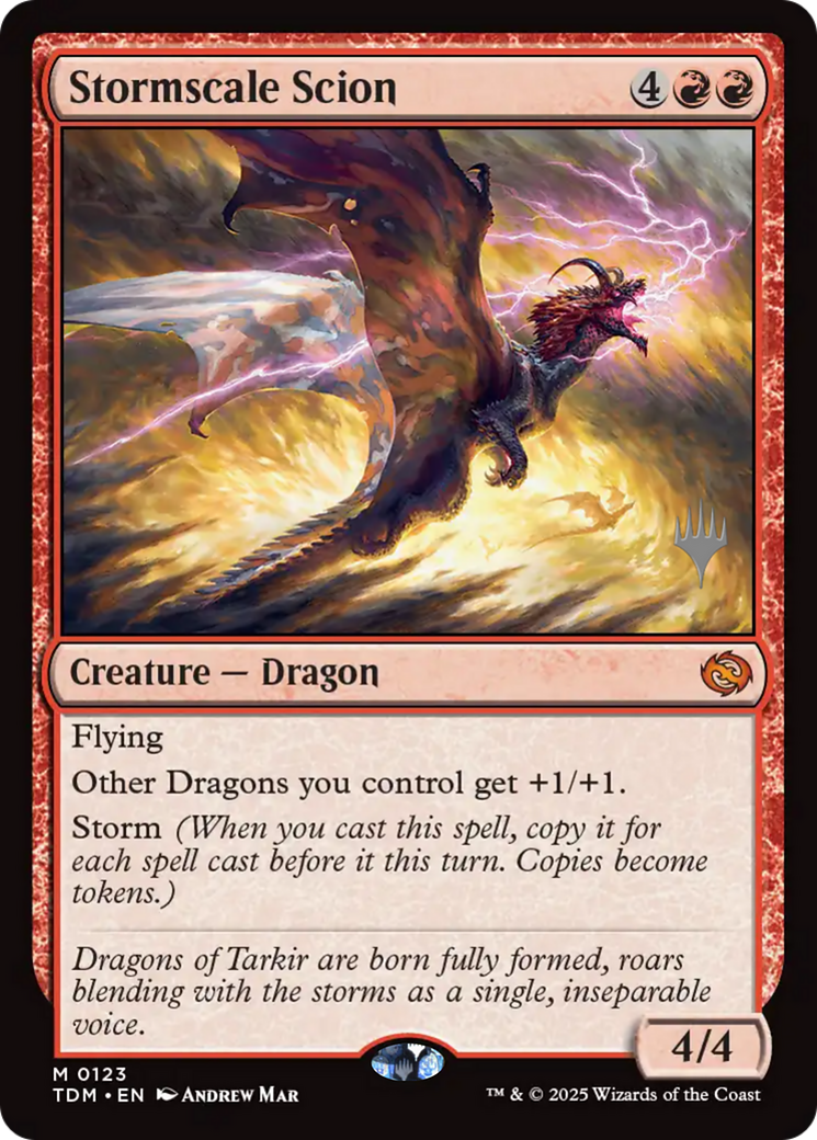 Stormscale Scion (PPTDM-123) [Promo Pack: Tarkir: Dragonstorm] Foil