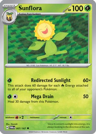 Sunflora (007/167) [SV06 Twilight Masquerade] Reverse Holofoil - Uncommon