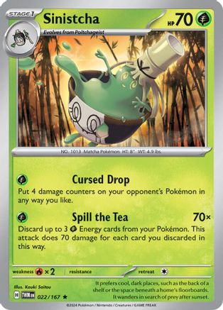 Sinistcha (022/167) [SV06 Twilight Masquerade] Reverse Holofoil - Rare
