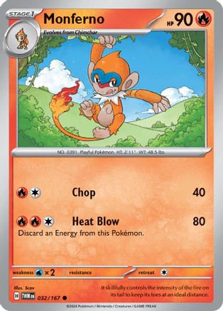 Monferno (032/167) [SV06 Twilight Masquerade] Reverse Holofoil - Common