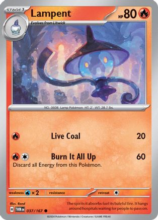 Lampent (037/167) [SV06 Twilight Masquerade] Reverse Holofoil - Common